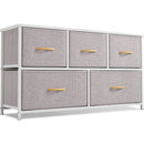 Light Gray 5 Drawer Dresser Tower Unit Small Size Modern