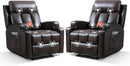 Brown UltraSoft Fabric Manual Recliner With Plush Arms