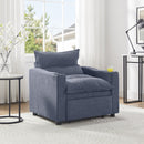 Sleeper Sofa Chair Bed, Convertible Sofa Chair 3-in-1, Adjustable Sleeper Chair Pullout Sofa Bed with Modern Velvet Fabric for Living Room Apartment Small Space, Grey