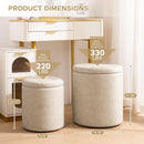 Premium Faux Leather Circular Ottoman With Storage