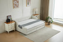 aybed Corner Bed Sofa Bed with Drawers Velvet Upholstered daybed Twin Daybed with Storage, Wood Slat Support (Beige,full,79.9'x58.2'x28.7')