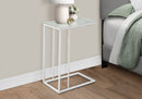 Accent Table, C - Shaped, Tempered Glass, Stylish Design Contemporary & Modern