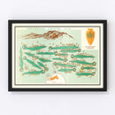 Vintage Map of Arrowhead Country Club, 1960