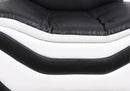 3 Piece Aldo Modern Faux Leather Sofa Set Black And White With Sofa Loveseat And Chair