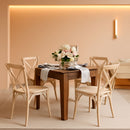 Rustic Brown Solid Wood Dining Table 46x30 Seats 4