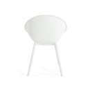 Modern Gable Dining Chair Set of 2 with Weather-Resistant Plastic in White