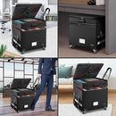 Fireproof File Box With Lock Wheels Rolling Portable