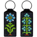 Flower Key Chain Cross-stitch kit on artificial leather FLHL-024