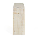 Mirod 52' Wood Console Table with Curved Edge, Natural Texture, Perfect for Entryways and Living Rooms