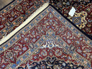 Dark Blue Persian Rug 5x8, Kork Wool Semi Antique Kashan Carpet, Very Fine Lachak Toranj Rug, Hand Knotted Floral Medallion Rug, 5 x 8 Oriental Rug