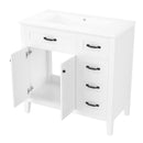 36' Bathroom Vanity with Sink Combo, White Bathroom Cabinet with Drawers, Solid Frame and MDF Board (Old Sku:JL000007AAK)