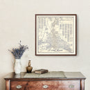 Vintage Map of Long Beach, CA Business Section 1938