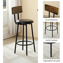 Three-piece round dining table, two-level small dining table with storage, bar table, two upholstered bar chairs with backrest, suitable for restaurants, cafes, bars.