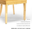 Velvet Tufted Dining Chair Set Of 2 With Nailhead Trim