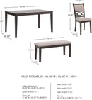 Cherry Brown Transitional Table Set Cushioned Chairs