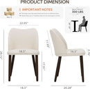 Beige Upholstered Dining Chairs With Wood Legs Set Of 6