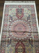 Turkish Silk Runner Rug 2.6 x 10, Dome Design, Hereke Runner, Bamboo Silk, New