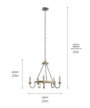 Barrett 22"W 5-Light Chandelier by Kichler Distressed Antique Gray with Brushed Nickel Finish