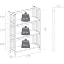 3 Shelf Stackable 27.5 Inch Wide Chestnut Fold Bookcase