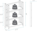 Three Shelf Folding Stackable Bookcase 27.5 Inch Wide Espresso Wood Home Office Storage