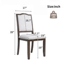 Farmhouse Dining Chairs Set of 4, Upholstered Dining Chairs with High Back, Modern Seating for Kitchen, Bedroom & Living Room(Beige+Brown)