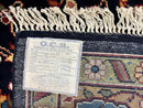Indo Persian Rug 12x15, Mahal Sarouk Rug 12 x 15, Wool Hand Knotted Vintage Carpet, Navy Blue, Oversized Rug, Center Medallion
