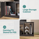 LED TV Stand 55 60 65 Inch With Adjustable Glass Shelves