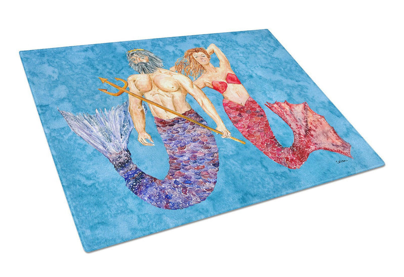 Mermaid and Merman Glass Cutting Board Large