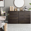 Modern 4 Drawer Dresser Walnut Finish For Bedroom Storage