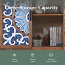Blue Porcelain Front Accent Storage Cabinet With 2 Doors