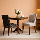 Beige Patterned Modern High Back Dining Chairs Set