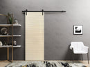 Planum 0010 Natural Veneer Barn Door and Black Rail