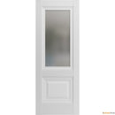 Lucia 8822 White Silk Barn Door Slab with Frosted Glass