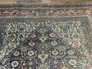 Antique Persian Bidjar Rug 8x15 – Navy Blue, Herati Pattern, Early 20th Century