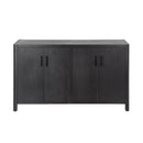Mirod Farmhouse Style 4-Door Cabinet with Natural Finish, A Rustic Accent for Entryways or Small Spaces