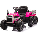 Ride on Tractor with Trailer,24V Battery Powered Electric Tractor Toy, 200w*2motor 1.86-4.97MPH/Remote Control,electric car for kids,Three speed adjustable,USB,MP3 ,Bluetooth,LED light, safety belt.