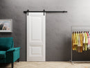Lucia 8831 White Silk Barn Door and Black Rail