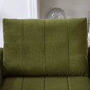 Upholstered Convertible Sleeper Sofa with Adjustable Backrest, Side Pockets, Storage Basket, Green Chenille, 31.5'