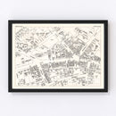 Vintage Map of Glens Falls, NY Business Section 1947
