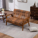 Mid-Century Modern Solid Loveseat Sofa Upholstered Microsuede Fabric Loveseat, 2-Seat Upholstered Loveseat Sofa Modern Couch