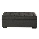 Convertible Ottoman Sleeper with Memory Mattress and Tufted Design, Folding Sofa Bed, Dark Gray Linen, 49.6 Inches