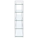 Elmer 63-inch 5-shelf Bookshelf Clear and Chrome