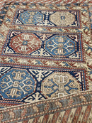 Antique Caucasian Rug 3x5, Shirvan Kazak Tribal Carpet