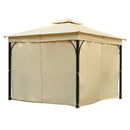 TREXM 10x10 Outdoor Gazebo Tent with Double Roofs, Patio Gazebo with Mosquito Netting and Privacy Screens, Patio Canopy for Shade and Rain for Backyard, Garden, Lawn and Deck (Beige)