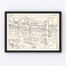 Vintage Map of Plainfield, NJ Business Section 1947
