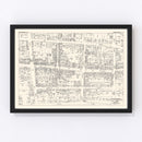 Vintage Map of Poughkeepsie, NY Business Section 1947
