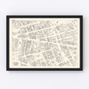 Vintage Map of Utica, NY Business Section 1947