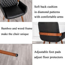Mid Century Modern Faux Leather Dining Chairs Set 2 Black