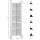 White 6-Tier Bookshelf Anti Tip Design For Home Office