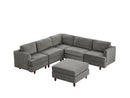 Modern Modular Sectional couch,6 Seaters Sleeper Sofa Upholstered Corduroy Free Combination Sofa(Grey)